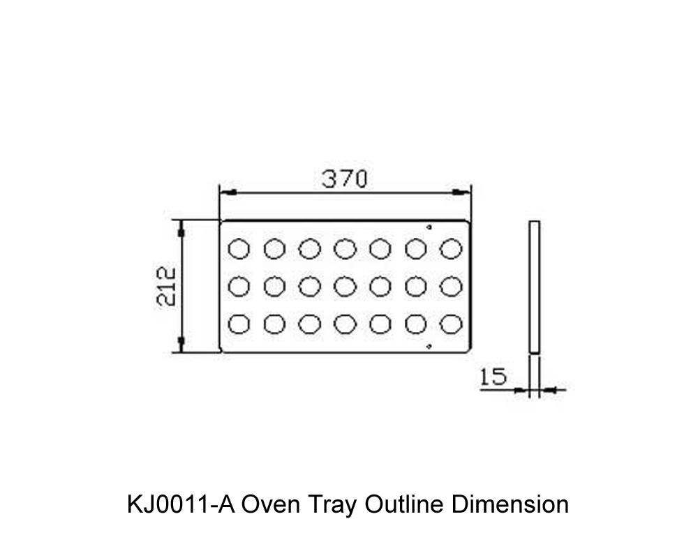 KJ0011-A Dimensión do contorno da bandexa do forno