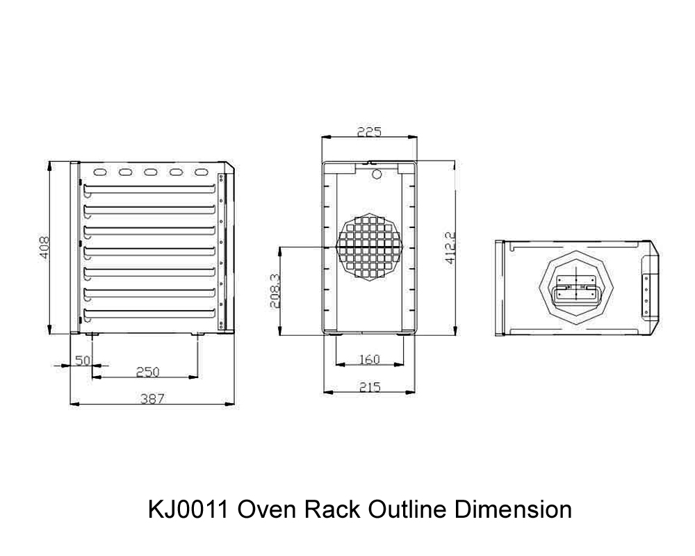 KJ0011 Oven Rack Outline Dimension