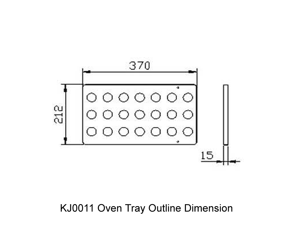 KJ0011 Dimensión do contorno da bandexa do forno