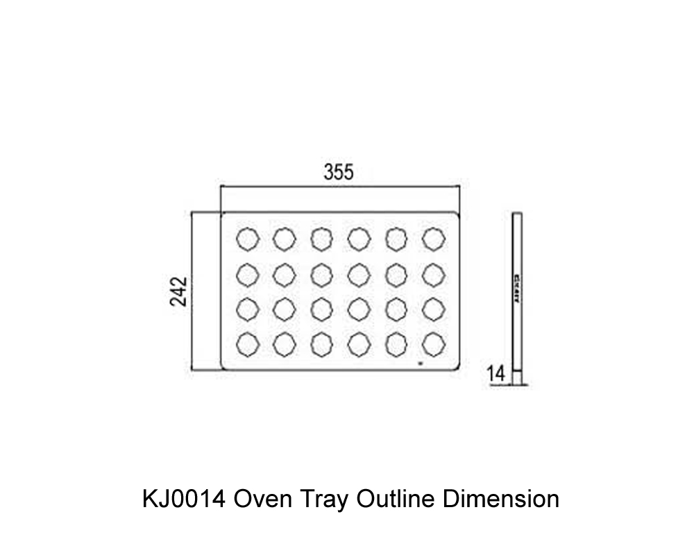 KJ0014 Oven Tray Outline Dimension