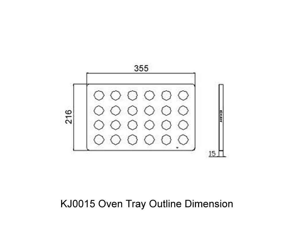 KJ0015 Oven Tray Outline Dimension